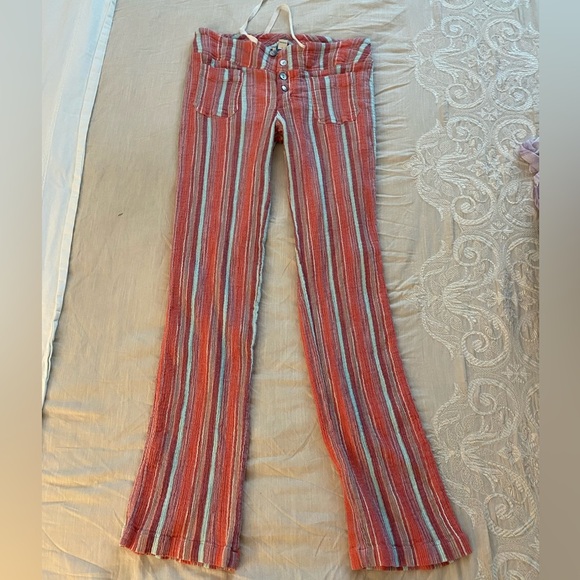 Sundance Gigi Relaxed Cotton Stripe Pants in Red Stripe (5) - Picture 2 of 6
